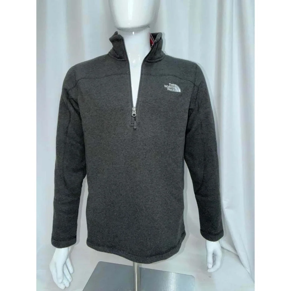 The North Face Mens Gordon Lyons 1/4 Zip Fleece Pullover TNF Black Heather S NWT